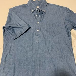 Suitsupply style custom chambray pop-over shirt